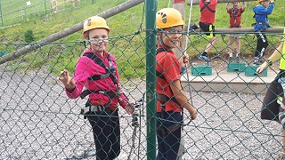 Kids waiting to climb
